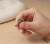 Oval Cut Green Emerald Ring in Gold – Minimalist Natural Gemstone Stackable Ring