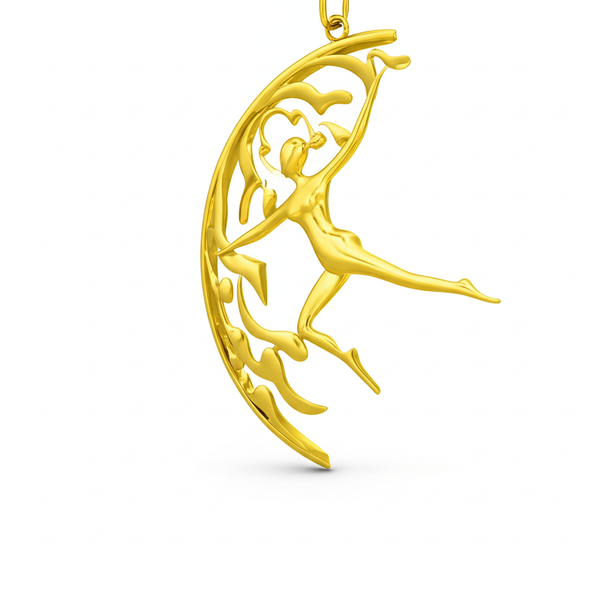 925 Sterling Silver Dancing Women Pendant For Daily Wear