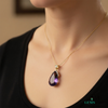 Luxury Pear Cut Amethyst Pendant with Diamond Halo in 18k gold