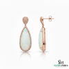 Pear Shape Opal Diamond Dangle Earring Bridal opal earrings