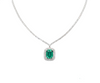10.10 carat Glamorous Natural Emerald Halo Pendant Necklace Sparkling Diamond Setting