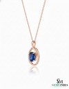 Elegant Blue Tanzanite Diamond Oval Pendant in 14k and 18k Gold