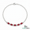 Oval Ruby Bracelet with Diamond Accents - Luxury July Birthstone Bracelet