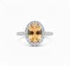 Oval Cut Citrine Ring with Diamond Halo - Citrine promise ring