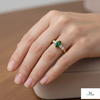 Marquise Cut Emerald and Diamond Ring in 14K Gold Elegant Gemstone Engagement Ring