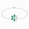 Elegant Emerald & Diamond Floral Bracelet Floral Bracelet for Women