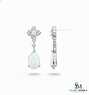 Pear Opal Stud with Round Opal Diamond Drop Earrings – October Birthstone