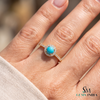Turquoise Halo Ring With Diamond Accent Band – Elegant Fine Jewelry
