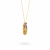 1.40 carat Rainbow Circle Swirl Pendant Spiral Multicolor Stone Necklace