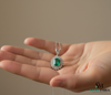 Oval Emerald & Diamond Vintage Halo Pendant - Classic Emerald Fine Jewelry