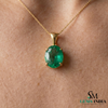 Oval Cut Emerald Pendant in 14k Gold – Classic Solitaire Design