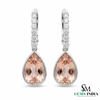 Teardrop Morganite & Diamond Dangle Earrings – Elegant Bridal Jewelry