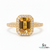 Elegant Emerald Cut Citrine Halo Ring for Women - November birthstone ring