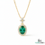 Oval Cut Natural Emerald Pendant with Diamond Halo Gemstone pendant for women