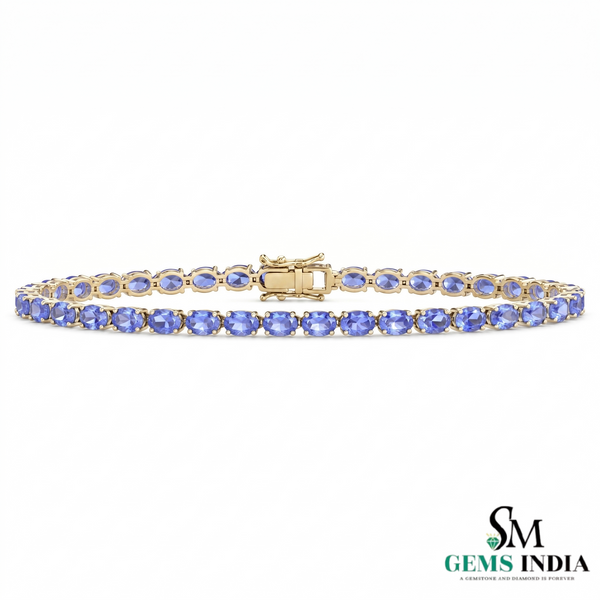 Elegant Oval Tanzanite Bracelet for Women - Luxury Gift For Her