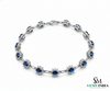 September Birthstone Blue Sapphire & Diamond Floral Bracelet – Elegant Fine Jewelry