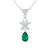 Butterfly Natural Emerald Pendant Necklace Pear Cut Green Gemstone in 14K gold 