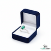 Oval Cut Green Emerald Solitaire Ring – Minimalist Engagement Ring