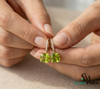 Cushion Cut Peridot Drop Earrings and Diamonds - Elegant Dangle Earrings for Women