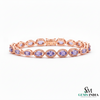 Luxury Oval and Marquise Tanzanite & Diamond Tennis Bracelet for Women