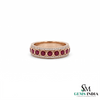 Round Cut Ruby and Diamond Eternity Band Ring - July Birthstone