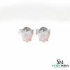 Heart Cut Opal Stud Earrings for Women - Dainty Opal Jewelry