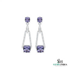 Cushion Cut Tanzanite & Diamond Drop Earring - Luxury Gold Jewelry