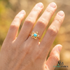 Round Cut Turquoise Flower Ring In 14k Gold – Floral Statement Ring