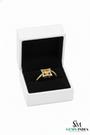 Round Natural Citrine Engagement Style Ring - Elegant gemstone ring