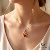 Oval Ruby & Diamond Pendant With Teardrop Design – Luxury Jewelry For Women
