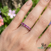 Princess Cut Ruby Ring with Baguette Diamonds - Minimalist Fine Jewelry