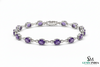 Oval Amethyst Station Bracelet in 14k gold – Elegant Gemstone Jewelry