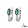 Luxury Marquise Cut Emerald Earrings with Diamond Halo
