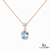 March Birthstone Octagon Cut Aquamarine & Diamond Pendant - Blue Gemstone Jewelry