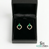 Luxury Pear Shape Emerald & Diamond Stud Earrings for Women