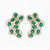 Natural Emerald Cluster Statement Earring studs in 14k and 18k Gold with Diamond Accents