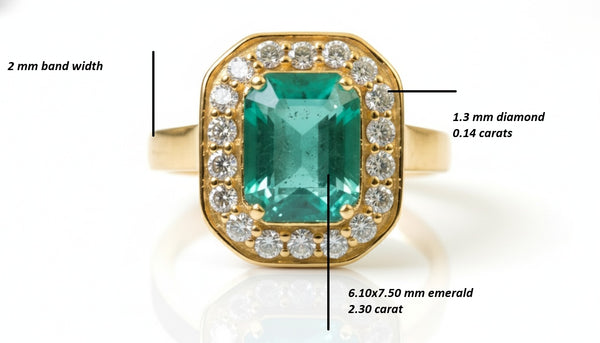 2.30( carat ) natural emerald cut gemstone ring in 14k Gold Unique Gemstone Gifts For her
