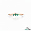 Round Three Emerald Gold Ring – May Birthstone Jewelry