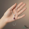 Pear Cut Ruby & Diamond Drop Necklace in 14k and 18k Gold
