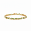 Classic Pear shape Peridot link Bracelet - Luxury Green Gemstone Jewelry