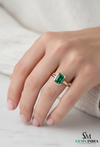 Minimalist Emerald Cut Emerald Gold Ring – Modern Bezel Setting