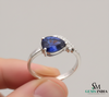 Luxury Pear Cut Sapphire & Diamond Ring in 14k and 18k Gold - Unique Sapphire Ring