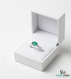 Oval Cut Green Emerald Ring in Gold – Minimalist Natural Gemstone Stackable Ring