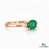 Oval Cut Green Emerald Ring in Gold – Minimalist Natural Gemstone Stackable Ring