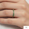 1.50 carat Round Cut Natural Emerald Gold Eternity Ring in 14K Gold Classic Fine Jewelry Gift