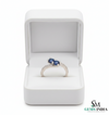 Round Cut Blue Sapphire & Diamond Two Stone Ring - Toi et moi Ring