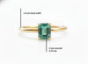 14k Solid Gold Emerald Ring: Octagon Solitaire Design - May Birthstone Ring