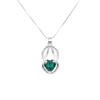 1.60 carat Timeless Heart Shape Natural Emerald interlaced teardrop design Pendant Necklace in Gold – Gift of Love