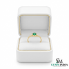 Minimalist Emerald & Diamond Trio Ring in 14K Gold - Gift For Her