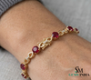 Natural Ruby & Diamond Infinity Link Bracelet - Elegant July Birthstone Tennis Bracelet for Women